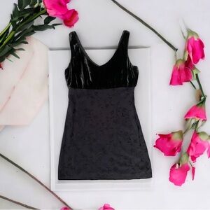 Vintage Johnny Was Velvet 90s Embroidered mesh Floral Vine Mini Dress Small